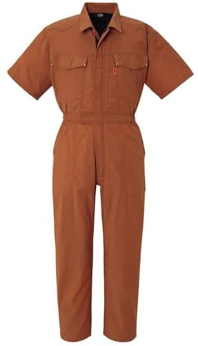 ヤマタカ 半袖ツナギ 薄手 吸汗速乾 春夏 サマーツナギ 夏用 カジュアル つなぎ 作業服 作業着 通年 ユニセックス DON YAMATAKA<108-311>(33-オレンジ LL)