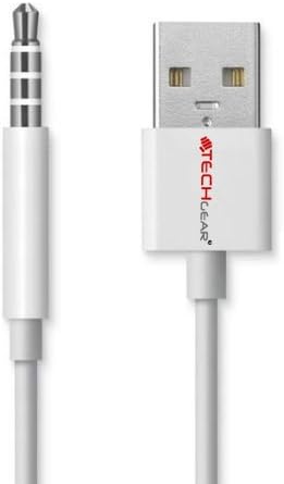 TECHGEAR High Quality, USB Data Sync & Charging Cable Lead Compatible with Apple iPod Shuffle and Shuffle Clip 3rd Gen and 4the Gen