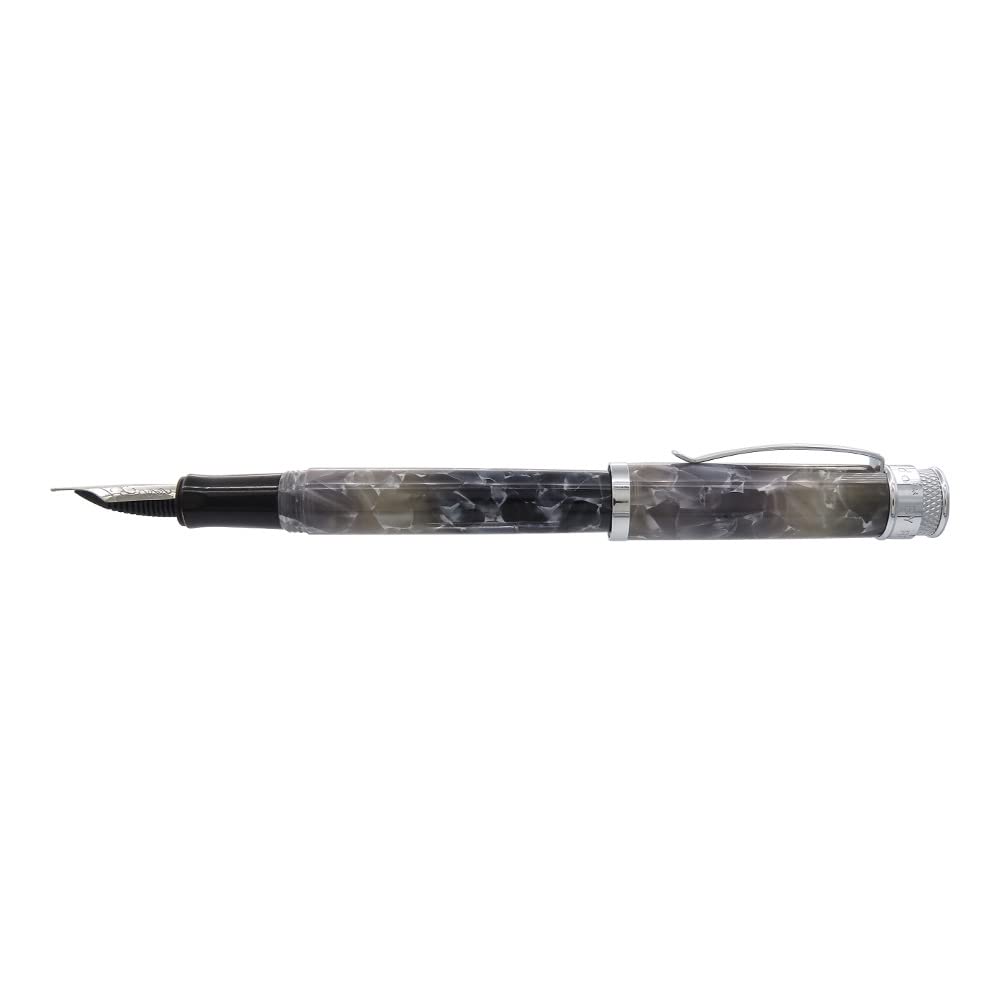Retro 1951 51 Tornado Fountain Pen Acrylic - Silver Lining Medium Nib