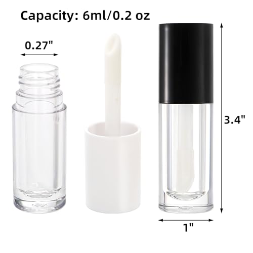 DEAYOU 20 Pack Lip Gloss Tubes, 6ml Empty Lipgloss Containers with Wand and Rubber Insert, Clear Refillable Plastic Lip Balm Bottles for Travel, DIY Makeup, Lipstick Samples, Lip Gloss Making Kit2