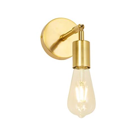 Brushed Brass Bathroom Wall Sconce Set of 2 Vintage Industrial Wall Lamp Cover