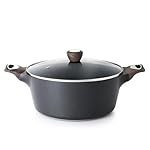 SENSARTE Nonstick Stock Pot with Lid, 2.6/4.5/6.6 QT Soup Pot Casserole Pot, Healthy Pasta Pot, Large Deep Cooking Pot, Big Sauce Pot Stew Pot, Induction Compatible, PFOA PFOS APEO Free, Black