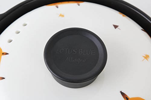 Lotus Blue 3-Quart Cartoon Pattern Ceramic Round Black Dish Casserole/Clay Pot/Earthen Pot/Ceramic Cookware With White Lid Heat-Resistant Fox Girl Uncle Brown Bear Gift Box… #TOP3