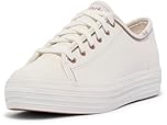 Keds Women's Triple Kick Sneaker, White/Rose Gold Leather, 9.5