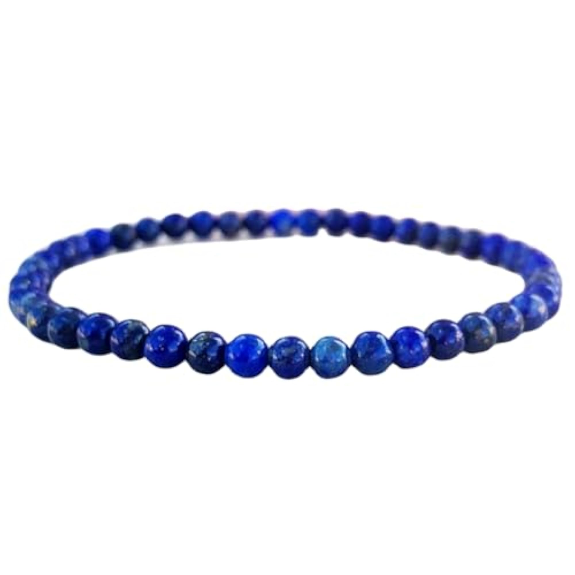 Natural Lapis Lazuli 4mm Stretchable Bracelet, Unisex Gift