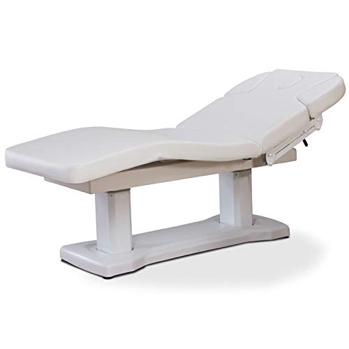 ACTIVESHOP Kosmetikliege Massageliege Massagetisch Massagestuhl Elektrish 818a mit 4 Motoren Weiss bis 200 kg belastbar Premium-PU-Leder