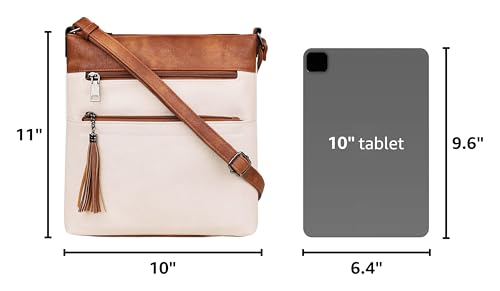 Image of MASINTOR Crossbody Purses for Women, Multi Pocket Casual Crossbody Bag, Adjustable Strap Shoulder Bag with Tassel