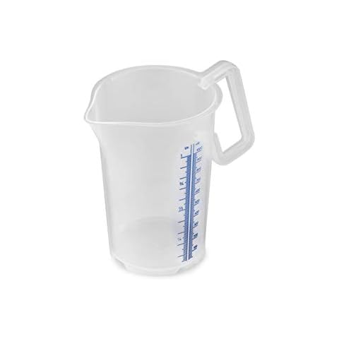 Thermohauser 8300040085 Measuring Cup with Closed Handle 1000 ml Polypropylene Plastic Blue Scale in litres and Millilitres Cover