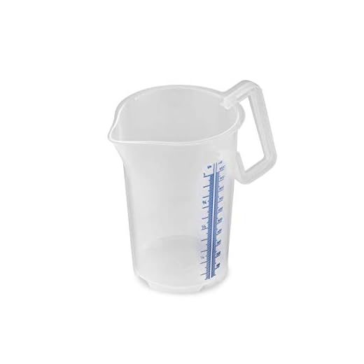 thermohauser Mätkopp med stängt handtag, 1000 ml, plast PP, blå skala i liter och milliliter