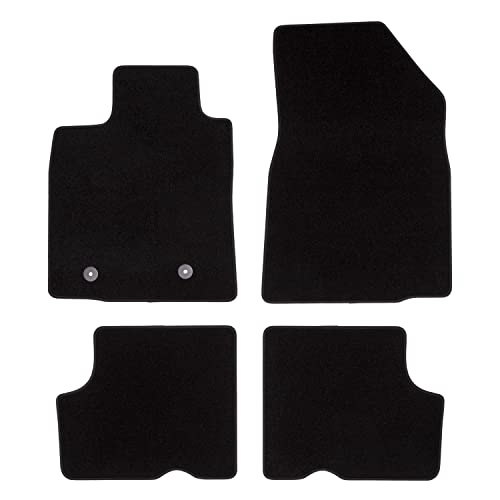 MAT10 - Black-Line: Dacia Logan MCV Kombi 5 plazas Año de construcción 2007-01 - 2013 - 06 Auto alfombras Dilour Fieltro Aguja 4 Piezas Negro Ajuste garantizado Cover