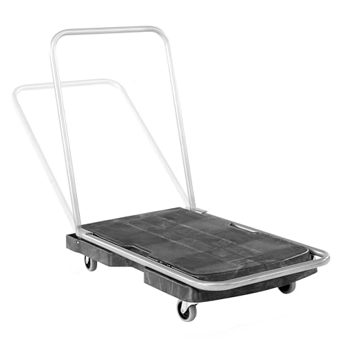 Image of Rubbermaid Commercial Products Convertible Folding Utility Dolly /Cart /Platform Truck with wheels, 250 lbs Capacity, for Moving /Warehouse /Office