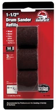 Gator 1.5 in. Dia. x 1.5 in. L Aluminum Oxide Abrasive Sleeve Refill 50 Grit Coarse 3 pc.