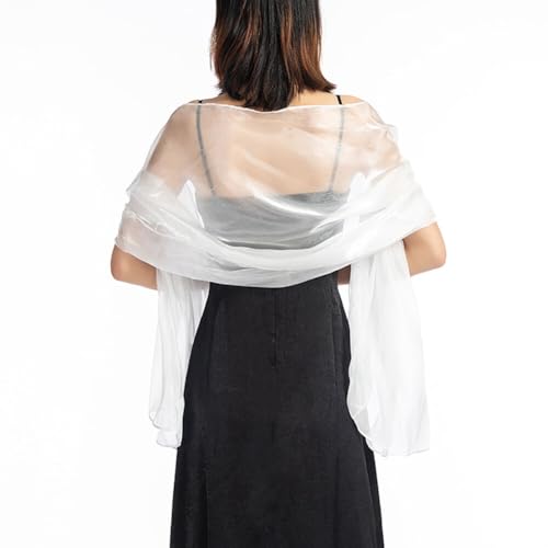 Katutude Women's Tulle Shawl Bridal Scarf Evening Shawl Wedding Dress Cover Up Soft Tulle Bridal Shawl Bridesmaid Shawl