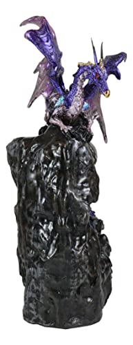 Ebros Gift Purple Azurite Quartz Dragon Climbing On Faux Geode Crystal Gemstone Quarry Mountain Cave Backflow Incense Burner Figurine Faux Stone #TOP4