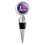 I Love Dick Heart Wine Bottle Stopper