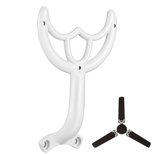 FENICAL Brazo Soporte para Aspas de Ventilador de Techo de Acero Resistente, Repuesto Metálico Blanco 1 Pieza, Accesorio Compatible para Ventiladores de Techo en Interiores Hogar y