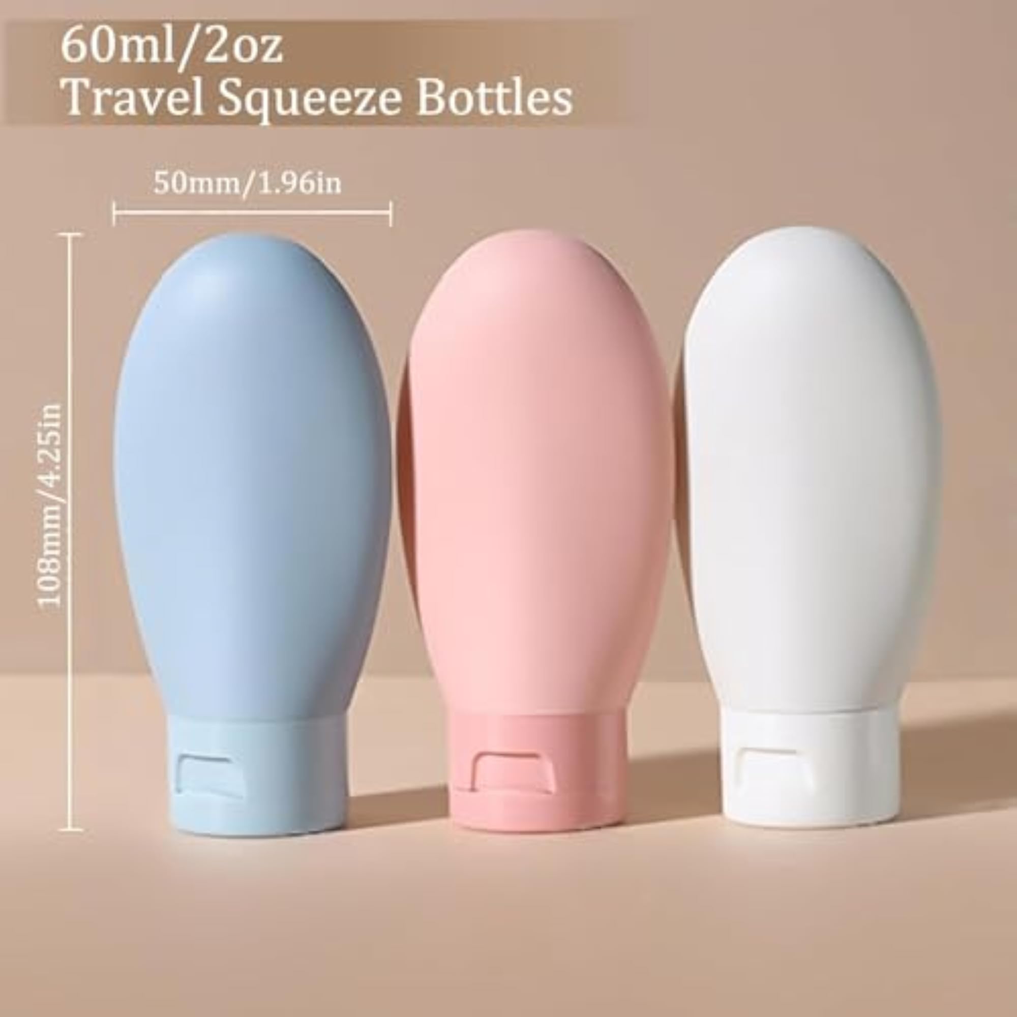3pcs 60ml Refillable Plastic Travel Containers Set