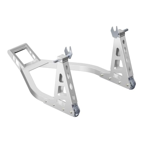 Wiltec Bloque roue de moto pour pneu arri&egrave;re &ndash; 740 x 365 mm &ndash; capacit&eacute; 317 kg &ndash; en Aluminium &ndash; pour 245-360 mm &ndash; B&eacute;quille Support repose-moto l&egrave;ve-moto de Montage Atelier Stockage