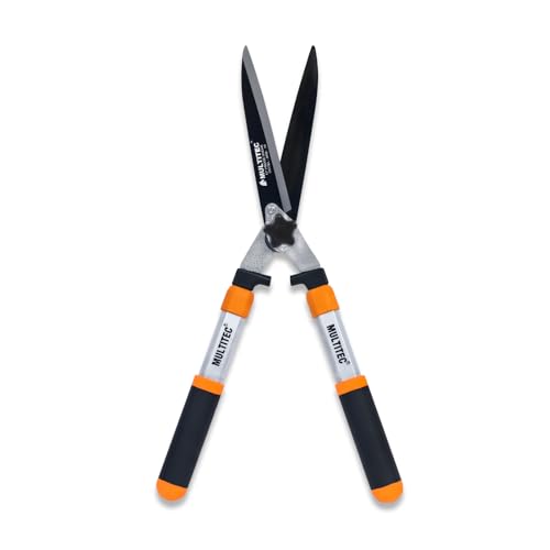 Image of MULTITEC 10-Inch Heavy Duty Garden Shears | Carbon Steel Hedge Shears for Bush, Shrub & Hedge Trimming | Garden Bush Cutter with Aluminium Handles | Manual Pruning Tool for Gardening