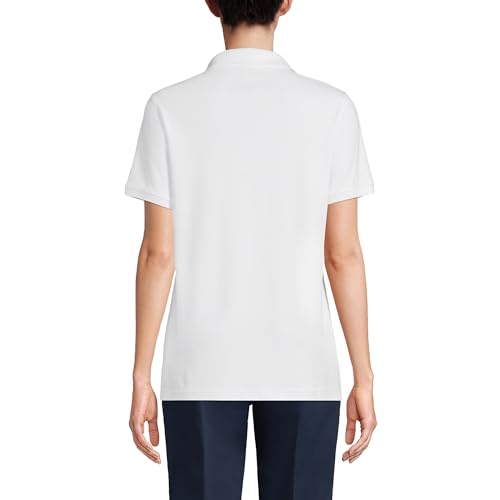 Lands' End Essentials Women's Short Sleeve All Day Comfort Polo Shirt - 100% Cotton Won't Shrink Pill Fade2