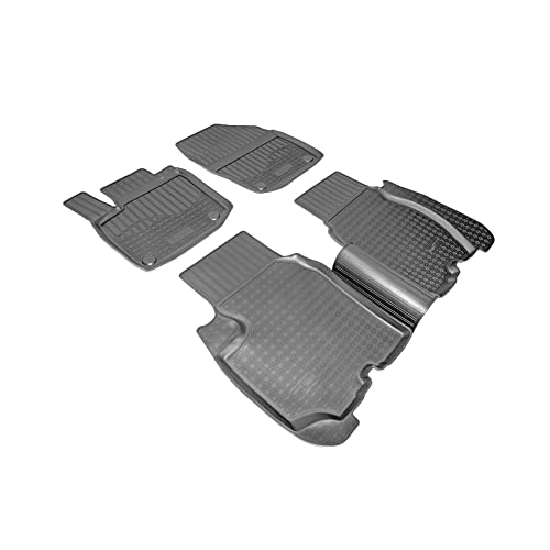 Recambo Tappetini in gomma 3D compatibili con Honda Civic IX | tipo FK FB FG | anno di costruzione 2011 2017 | Tappetini in gomma | su misura | con bordo | Nero