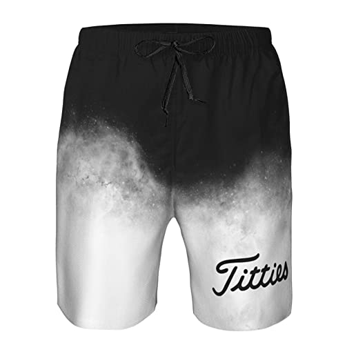 PAUPPY Titties Golf Funny Golfing Gift Men's Swim Trunks Summer Beach Shorts Swimsuit Sports Shorts Men's Swimwear - 3X-Large White4