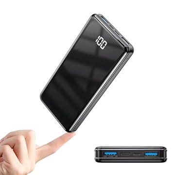 Mini Power Bank 12000mAh con 3 Uscite e 2 Ingressi Ricarica Rapida 22.5W Caricabatterie Portatile con USB C,Carica Batterie Portatile per Cellulare con Torcia, powerbank potente per iphone, Samsung