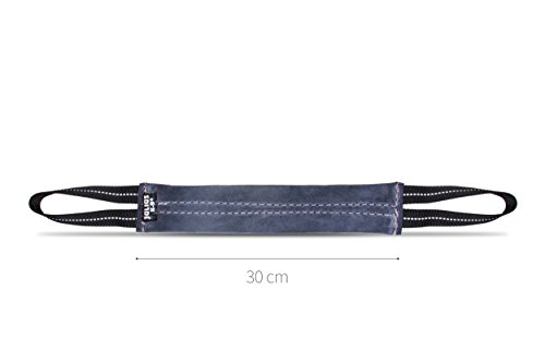 Julius-K9, 185LE-30, Beisswurst, Leder, flach, 30 cm lang, Zwei Handschlaufen