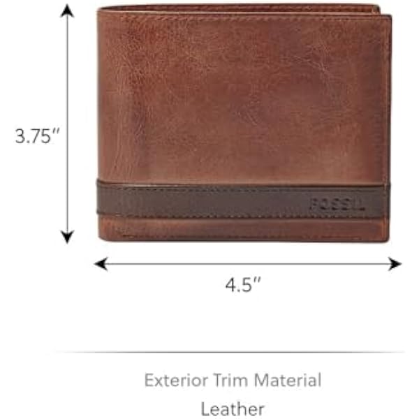 Мужской кошелек Fossil Quinn, коричневый, 2,5 x 9,5 x 11,4 см (Ш x В x Г)