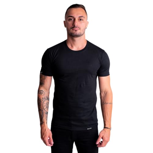 Camiseta Camisa Masculina 100% Algodão Slim Fit Lisa Básica Fio 30.1 (G, PRETO)