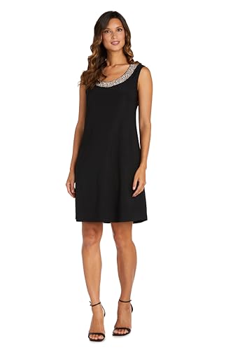 Image of R&M Richards Women's Petite Glitter Trim Jacket Dress