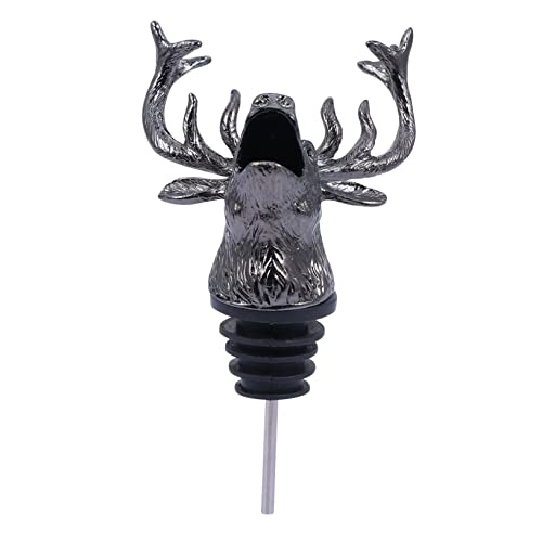 Beatifufu 1pc Christmas Wine Pourer Pourer Spout Bottle Wine Spout Pourer Christmas Wine Decanter Stopper White Wine Holder Holiday Wine Saver Cork Sparkling Wine Red Black Zinc Alloy