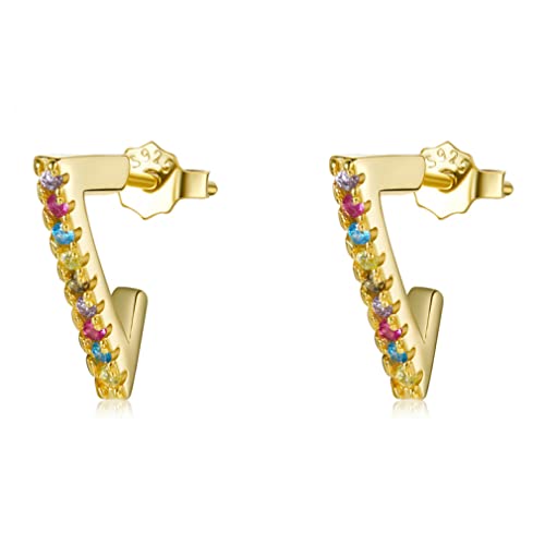 Boucles d'oreilles triangle argent et zircon noir pour soirées