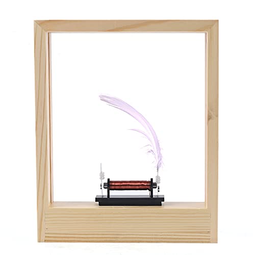 BIXIBIN Slow Motion Time Photo Frame, Pine Wood LED Light Decorative DIY Optical Illusion Picture Frame, with 3 Vibration Frequencies, Sculpture Home Room Decor