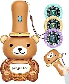 Brinquedo Ursinho Lanterna De Projeção Infantil 24 Desenhos (Marrom)
