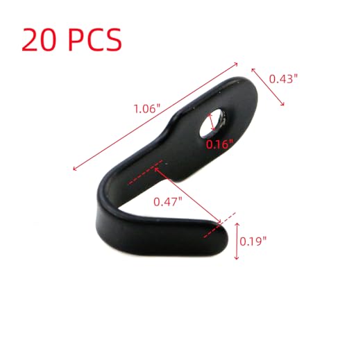 Image of Oedema 20Pcs Wall Hooks Stainless Steel Wall Mount Black J Hooks for Hanging Mirror Picture Coats Clothes Keys Bath Tower