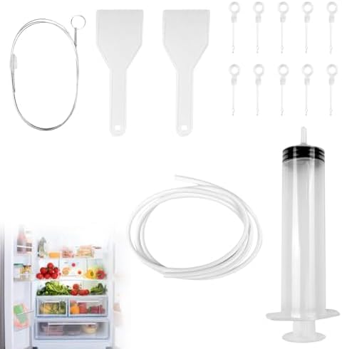 Hitopin Kühlschrank Reinigungsset 14-teilig - Abfluss Reiniger Mit Bürste & Spritze