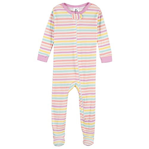 Image of Gerber Baby Girls 2-Pack Footed Pajamas