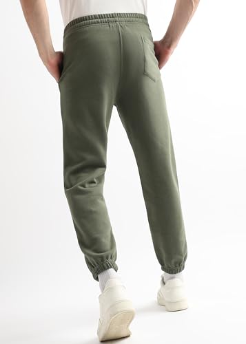 Image of Alan Jones Clothing Men's Regular Fit Mid Rise Fleece Jogger Regular Pants For Winterwear
