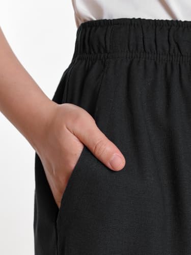 Weintee Women's Petite Linen Pants Petite Length3