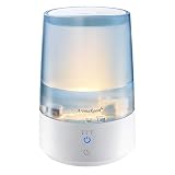 Cool Mist Humidifier, 3L Air Humidifiers for Home, Top Fill Ultrasonic Humidifier for Bedroom Office, Whisper Quiet Baby Humidifier Vaporizer with Filter, Cozy Night Light,30H Work Time,Auto Shut Off