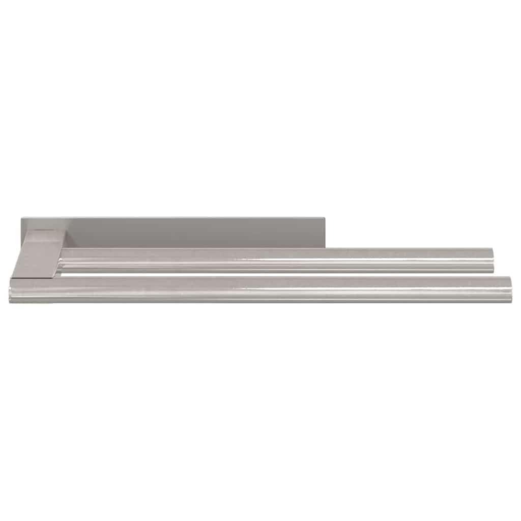 Toallero de acero inoxidable 40 x 9 x 4 cm cepillado montaje en pared inoxidable ahorra espacio para cuarto de baño WC cocina con almohadillas autoadhesivas y diseño giratorio