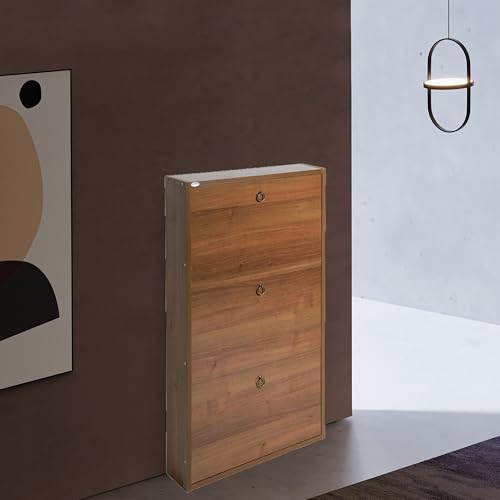 Linea Azzurra Scarpiera Serena Scarpiera Legno Nobilitato Melaminico 3 Ante e Ripiani 108x65x15cm Made in Italy per Ingresso, Soggiorno, Esterno, Camera da Letto