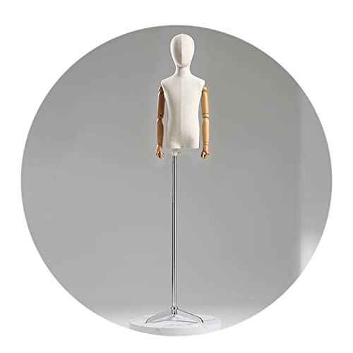 HAIPENG Kinder Schneiderpuppe Torso Büste, Modell Requisiten Mit Kopf Und Holzarme, Kinder Bekleidungsgeschäft Verstellbare Höhe Puppen, Metall Stativ, 3 Farben