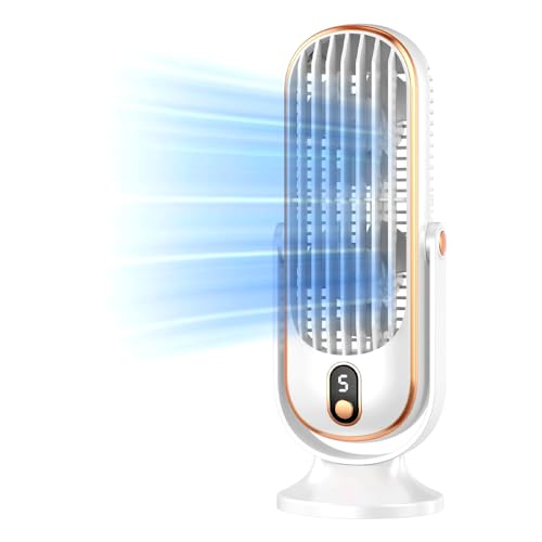 Ventilador de torre para quarto, ventilador de mesa recarregável portátil com 5 engrenagens, ventila