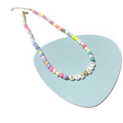 Image of Fuqimanman2020 Big Sister Bracelet Colorful Little Sister Bracelet Letter Beads Bracelet for Sister Jewelry Gift