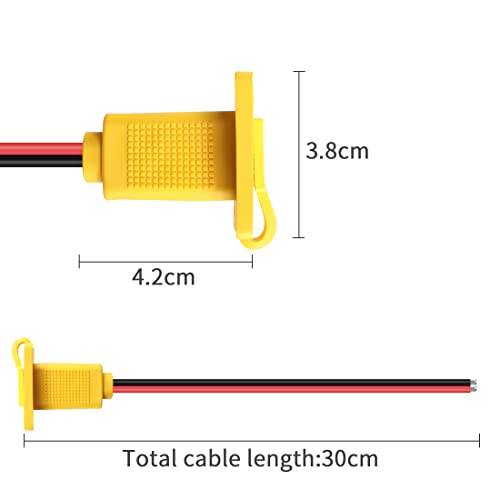 Conector XT60 macho con panel y cable de 12 AWG para conexiones seguras 4