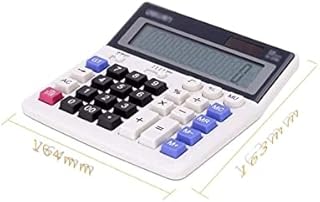 Material escolar, calculadoras de mesa, calculadora de escritório com bateria solar de 12 dígitos com display LCD grande botão sensível grande, calculadoras de mesa de energia dupla