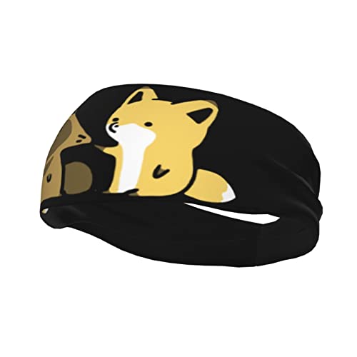 Zhime ヘッドバンド 汗止め ヘアバンド 愛らしい動物 タヌキとキツネ 漫画 ヘアターバン 軽量 薄型 吸汗速乾 洗顔用 通気性 伸縮性あり 肌触り 柔らかい スポーツターバン 髪留めらかい 運動 ランニング サッカー 自転車 ダンス ヨガ ジョギング 男女兼用のサムネイル