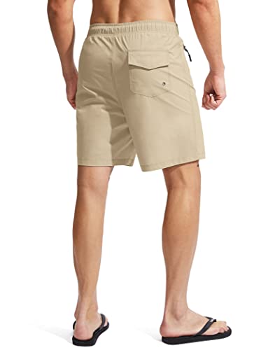 Viodia Men's Swim Trunks with Compression Liner Quick Dry Board Shorts Swimsuit Swimwear for Men with Zipper Pockets3